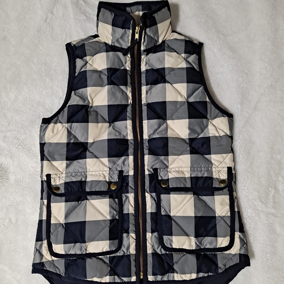 J. Crew buffalo check Excursion quilted puffer vest - Picture 2 of 12